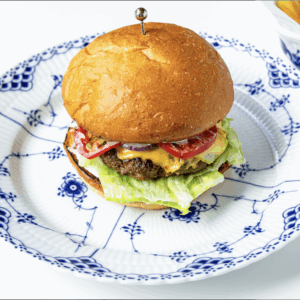 Marbled beef cheeseburger